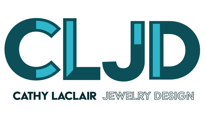 Cathy LaClair Jewelry Design logo with large “CLJD” lettering in teal and blue above with small “Cathy LaClair Jewelry Design” in dark teal below.
